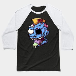 Cartoon Punk Rock Zombie Head Baseball T-Shirt